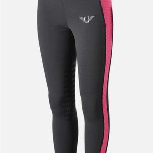TuffRider Kid's Ventilated Knee Patch Riding Tights size girls Large